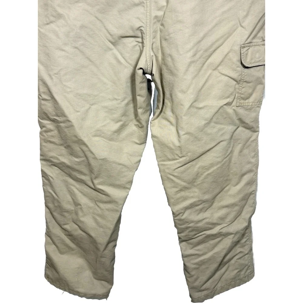 Lands' End Men's‎ Khaki Lined Pants Size 40 Flannel Plaid Winter Cotton